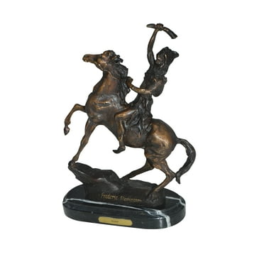 Scalp By Remington Bronze Statue -  Size: 3"L x 7"W x 10"H.