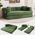 thumbnail image 1 of Gaderth 78.8 Inch Convertible Sofa Bed, 5 In 1 Modular Corduroy Sleeper Sofa with Adjustable Armrests, No Assembly Futon Couch Floor Bed for Small Living Room, Guest Room, Apartment, 1 of 9