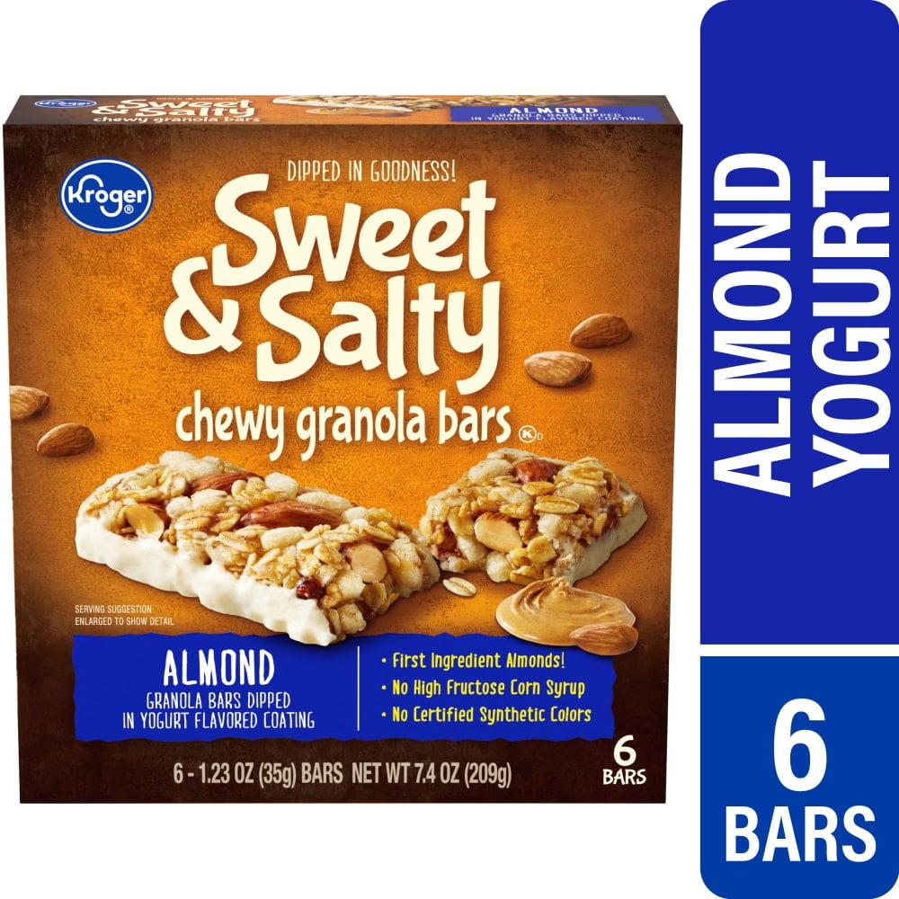 Kroger Sweet & Salty Almond Chewy Granola Bars 6 ct / 1.23 oz - 5 Pack