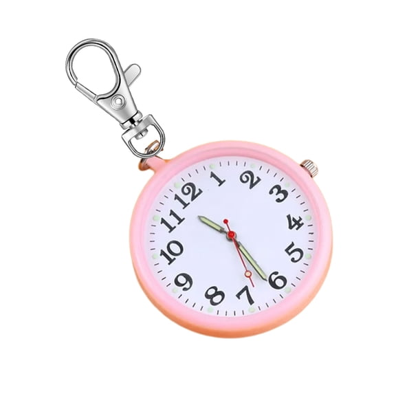 Ergonomic Unisex Keychain Pocket Watch With Large Clear Number For Easy Reading Plastic Design Outdoor Travel Essential