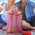 thumbnail image 6 of 26L Nylon Mesh Beach Bag, Black White Green Blue Hot Pink, 12.09x14.82x8.58in, Foldable Tote for Beach Pool Vacation, Quick-Dry, 6 of 6