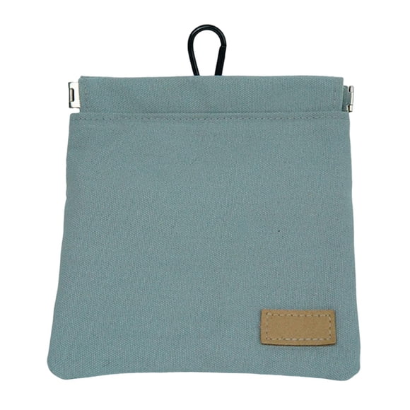 Bolsa de lona impermeable para premios de perro con cierre automático, portátil para entrenamiento de mascotas. Gris