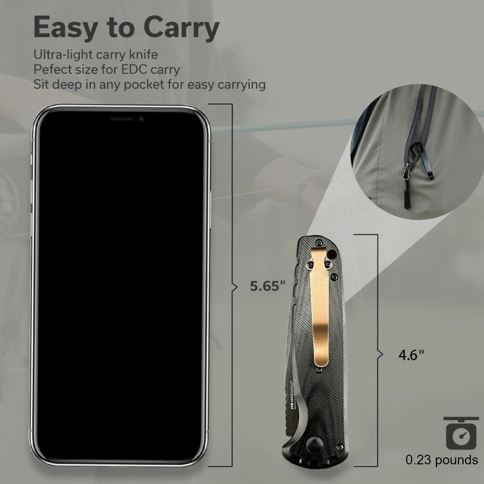 Folding Pocket Knife D2 Steel G10 Handle EDC Camping Tool