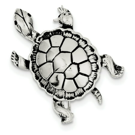 Turtle Pin - Sterling Silver Antiqued Turtle Pin