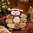 thumbnail image 4 of Wooden Christmas Penguin Platter Boards Holiday Tray Serving Dish Wood Decorative Christmas Cookie Plate Hostess Gifts Ideas Festive Veggie Snack Trays Xmas Decor Food Cheese Board, 4 of 6