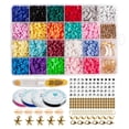 thumbnail image 2 of 485 Pcs Perles Plates Rondes en Argile Polymère Colorées avec Étui de Rangement à 24 Compartiments Disque Guirlande de Perles Kit d'Accessoires Bricolage pour Bracelet Pendentif Collier, 2 of 9