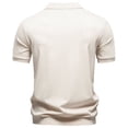 thumbnail image 6 of Mens Polos Golf Solid Color Shirt Business Casual Short Sleeve Knit Silk Smooth Drape Comfortable Collar Mens Shirts Beige M, 6 of 9
