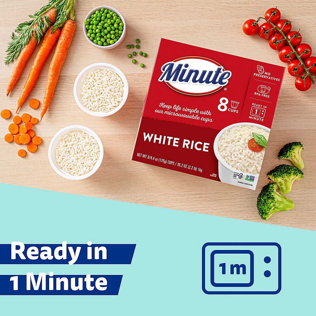 Minute White Rice Cups, 8 pk./4.4 oz.