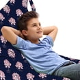 thumbnail image 1 of Floral Lounger Chair Bag, Repetitive Graphic Lotus Flowers Blossoming Spring Themed Layout, High Capacity Storage with Handle Container, Lounger Size, Night Blue and Dark Coral, by Ambesonne, 1 of 1