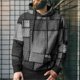 thumbnail image 3 of Sudaderas con capucha con patrón de cuadros para hombres, jerséis con estampado 3D de bloques de Color, Tops de calle Unisex, sudaderas sueltas, 3 of 5