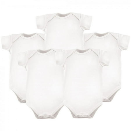 UPC: 0660168530506 | Hudson Baby Cotton Bodysuits 5pk  White  0-3 Months