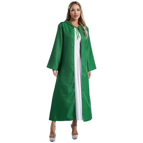 Mufeng Hooded Cloak for Women Maxi Cloak Renaissance Medieval Hooded Cloak Halloween Cosplay Cloak Green XXL
