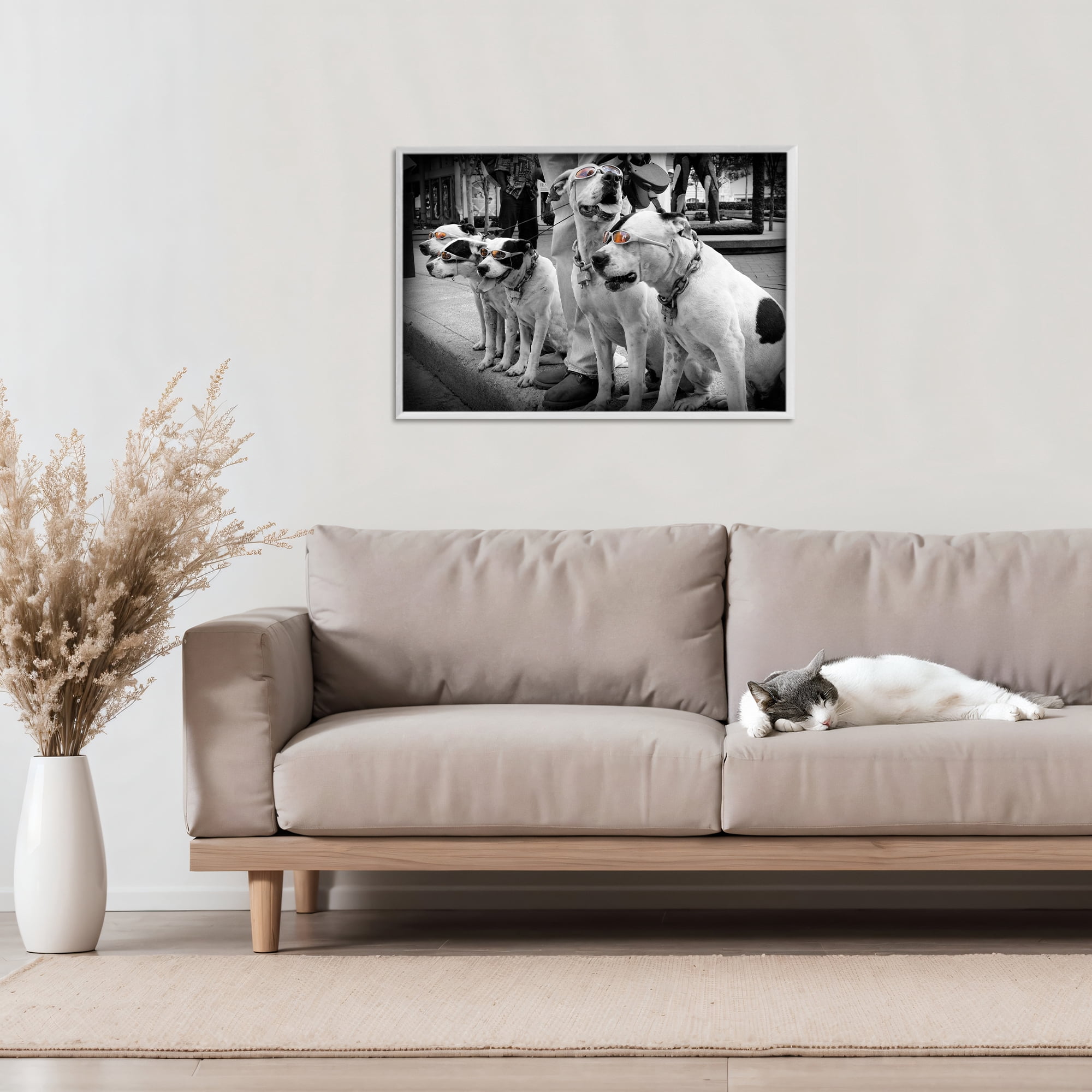 Stupell Industries Afternoon Stroll Pups White Framed Giclee Art, design by Scott Henderson