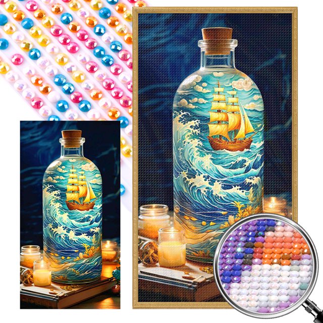 Kit Botella AB Parcial Taladro Artística 5D 45x80cm