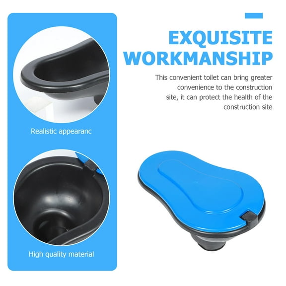 PBPBOX 2Pcs Simple Design Squatting Toilet Seat Black Plastic Toilet for Workers