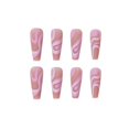 thumbnail image 3 of Uñas postizas cuadradas de acrílico color nude con cobertura total, para mujeres y niñas, 24 unidades, 3 of 5