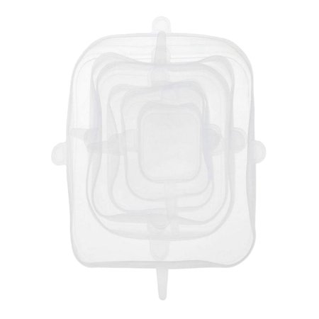 1 Set of Silicone Stretch Lids  Stretchable Silicone Lids  Food Silicone Cover  Cling Film Lids  Cling Film Replacement Lids   White