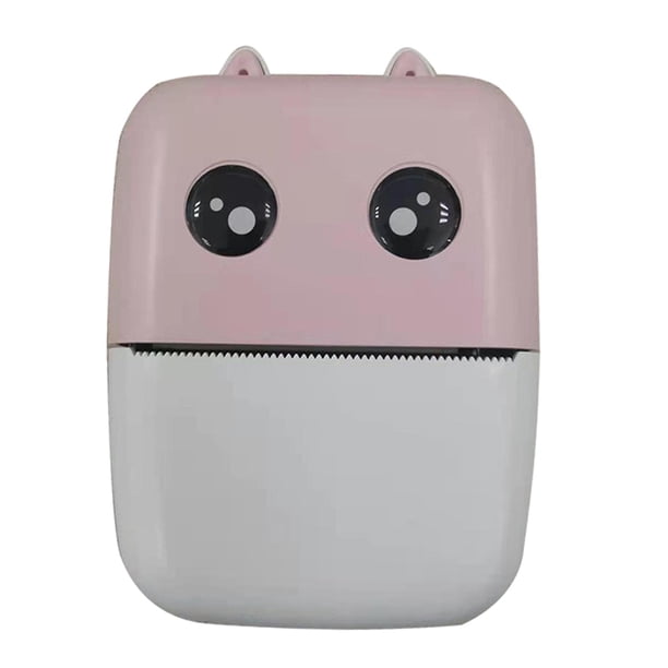 Mini impresora térmica de bolsillo con cable USB inalámbrico para mensajes en teléfonos móviles rosado
