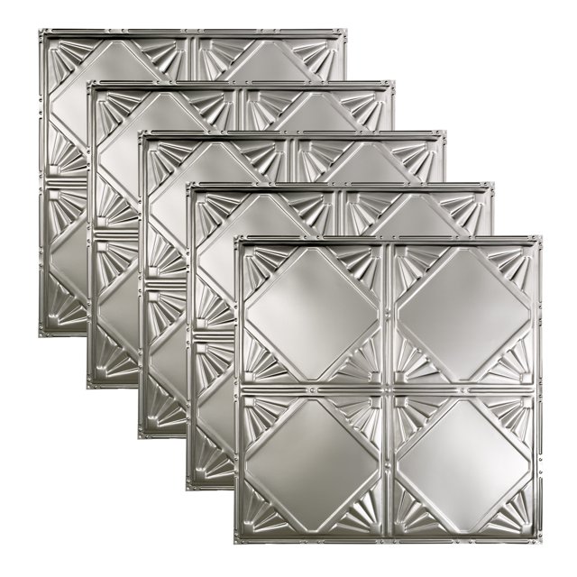 Great Lakes Tin Erie Clear 2ft x 2ft Nail Up Ceiling Tiles (5 Pack)