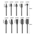 thumbnail image 6 of Cogfs 10 Pcs 1/8” Shank Rotary Burr Rasp Set Carbon Steel Wood Carving File Drill Bits, 6 of 9