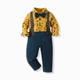 thumbnail image 2 of 7-8 Years Toddler Boys Kids Suit Set 2Pcs Formal Dress Clothes Long Sleeve T Shirt Tops Vest Coat Pants Child 9 12 18 24 Months 2T 3T 4T 5T 6T 7T 8T Kids Boys Winter Outfits,Navy, 2 of 4