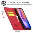 thumbnail image 4 of Compatible with iPhone 12 Pro/12 Wallet Case, PU Leather Flip Folio Case with Card Holders RFID Blocking Kickstand [Shockproof TPU Inner Shell] Phone Cover For iPhone 12/12 Pro, Red, 4 of 11