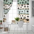 thumbnail image 5 of Fsddascl Teal Brown Paw Print Blackout Curtains for Bedroom/Living Room, Thermal Insulated Kitchen Curtains, Vintage Farmhouse Wooden Grain Grommet Darkening Window Treatment Drapes 52"x90"x2, 5 of 8