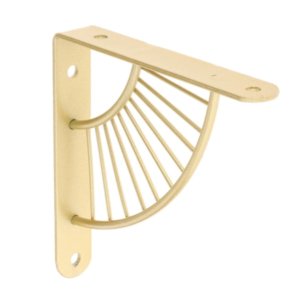 Eigraketly Soporte de estante Decorativo en forma de abanico con tornillos Estantería para el hogar Artesanía Oro 15cm