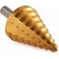 thumbnail image 1 of Broca escalonada ranurada Dinheiro [10 a 45 mm] - Acero de alta velocidad, vástago triangular, herramientas de perforación HSS para bricolaje, 1 of 5