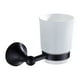 thumbnail image 1 of Portacepillos individual de cobre para pared, soporte para vaso de cepillo de dientes, colgador de pared para baño, accesorios de baño con vaso de cerámica (negro), 1 of 8