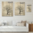 thumbnail image 4 of Designart "White Tree Monochrome Leaves" Floral & Botanical Print on Natural Pine Wood, 4 of 5