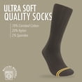 thumbnail image 4 of CANDOR AND CLASS Men's Combed Cotton (78%) Crew Socks for Men (Brown Ribbed 1 PK (4 Pairs)), 4 of 9