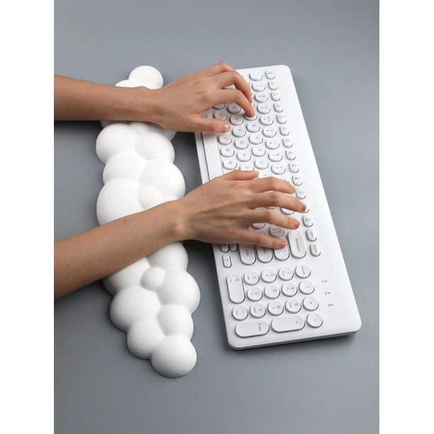 1pc Solid Color Cloud Shaped Keyboard Wrist Rest Pad For Desktop/Laptop Office