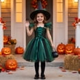 thumbnail image 3 of Girls Halloween Mesh Dress Costume Set With Matching Witch Hat, Two-Piece Outfit For Dance Recitals, Stage Performances, Dress-Up Parties, School Events And Themed Photo Sessions, 3 of 7