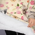 thumbnail image 3 of Oversized Wearable Blanket Hoodie,Yorkie with Pioneer Flower Sherpa Blanket Hoodie with Super Pockets,Super Warm Fuzzy Pullover for Women & Men, 3 of 6