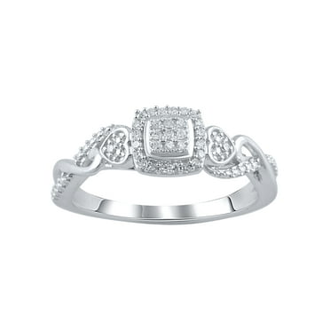 "1/10 Carat T.W. (I3 clarity, I-J color) Hold My Hand Diamond Promise Ring in Sterling Silver, Size 7"