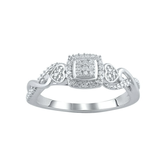 1/10 Ct (I3 Clarity, I-J Color) Hold My Hand Diamond Women's Ring in 925 Sterling Silver