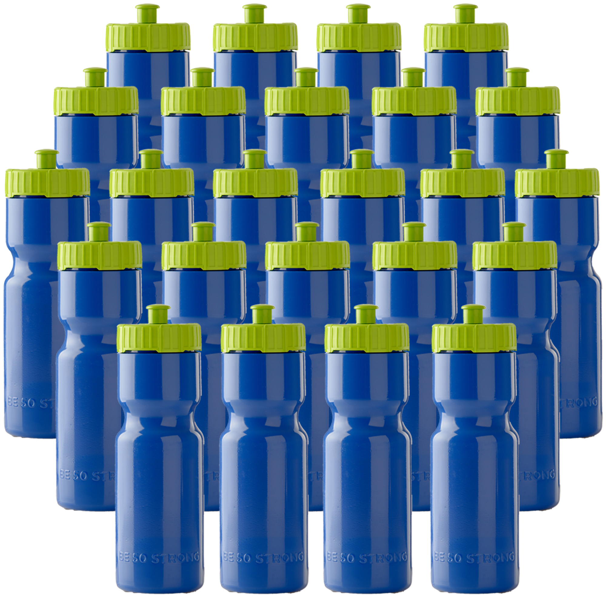 50 Strong Sports Squeeze Water Bottle Bulk Pack 24 Bottles 22 oz