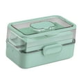 thumbnail image 3 of TISHITA Medicine Box Multi Layer Dustproof Art Crafts Case for Office Study Bathroom green, 3 of 8