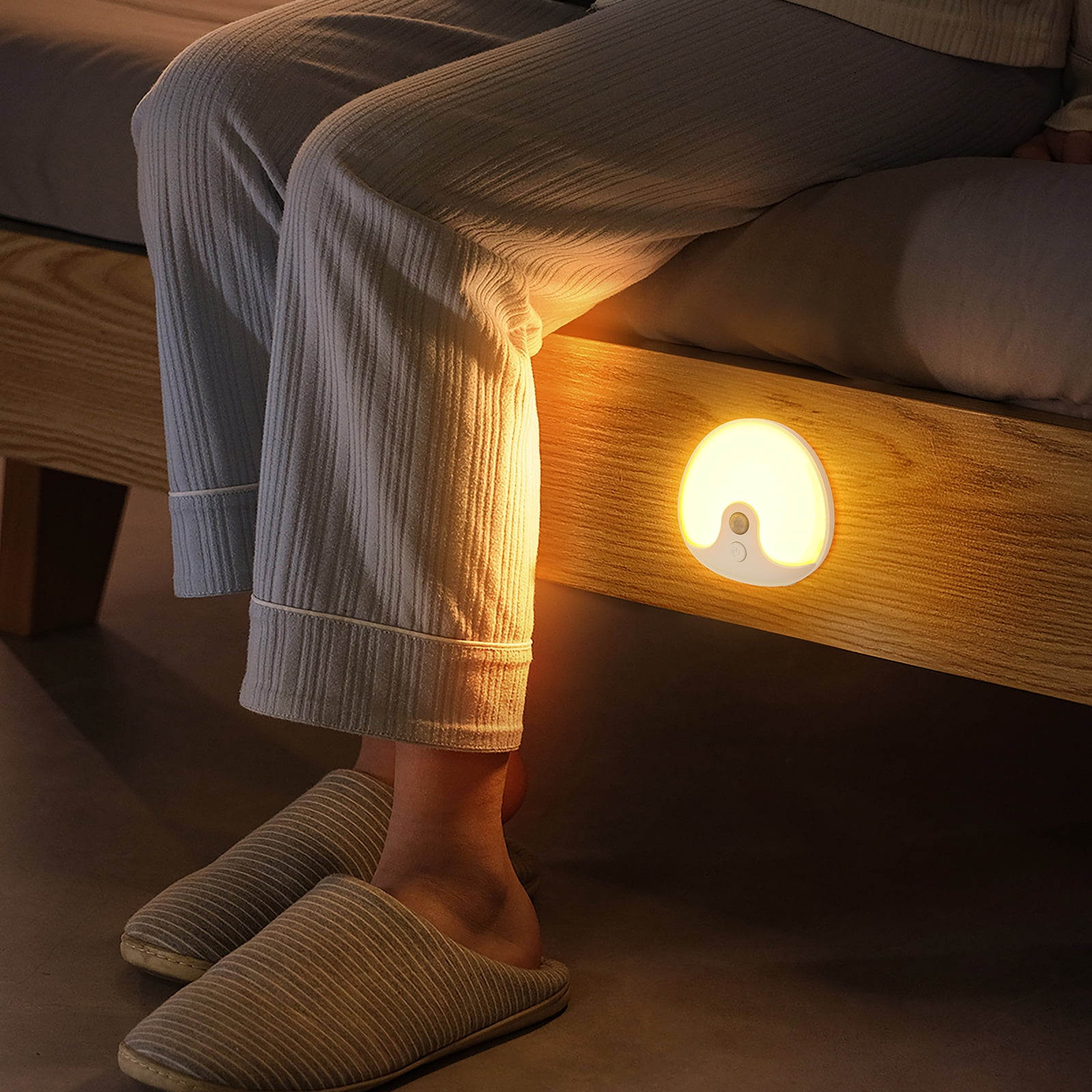 RUXAN Motion Sensor Light- for Outdoor, Yard, Wall, Inside, Cabinet Flood, Magnetic LED Night Light , 4 Pack, Warm White