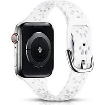 KOMI Paw Silicone Bands Compatible with Apple Watch Band 38mm 40mm 41mm 42mm 44mm 45mm for Women, Slim Lace Hollow-out Sport Strap Replacement Wristbands for iWatch Series 8 7 6 5 4 3 2 1 SE White