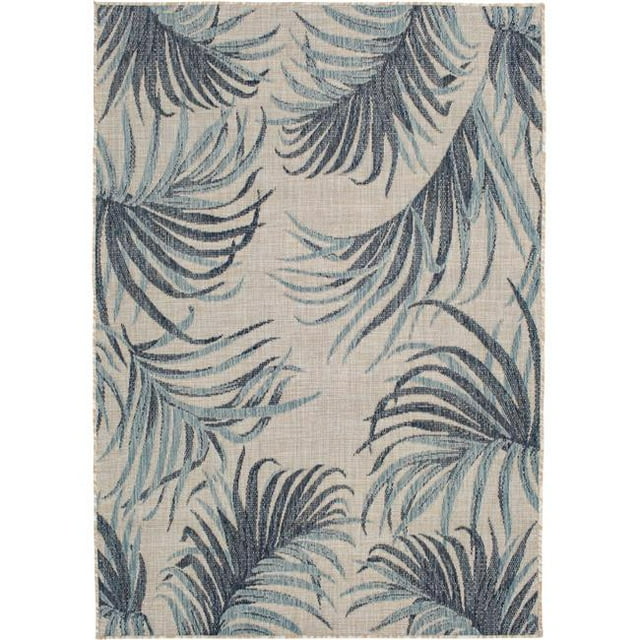 Central Oriental 1767VL57.108V 5 x 7 ft. Marlini Woven Rectangle Area Rug, Navy & Light Blue