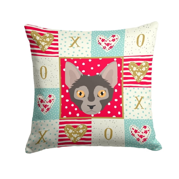Lykoi Cat Love Fabric Decorative Pillow