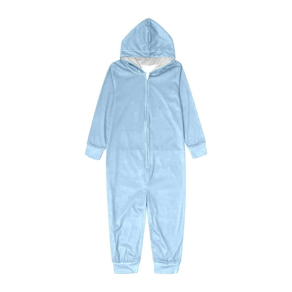 KANG Family Matching Hooded Zip Up clothes Sleepwear For Parents And Kids Festive Holiday Outfits Cozy Loungewear