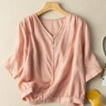 thumbnail image 4 of Summer Blouses for Women 2024 Trendy,Women's Plus Size Cotton Linen Casual Loose Tunic Top Breathable & Comfortable Boho Blouse,Shirts for Women(Size:L), 4 of 5