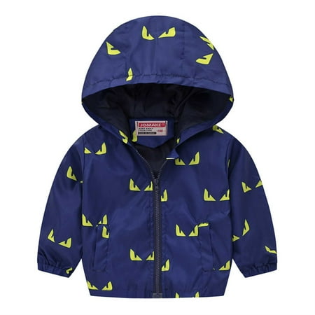 

Stamzod Jacket For Kids Girls Boys Hooded Zipper Windbreaker Fashion Cartoon Print Coat Outwear Infant Waterproof Hoodies Jacket Children S Clothing 1-6 Years