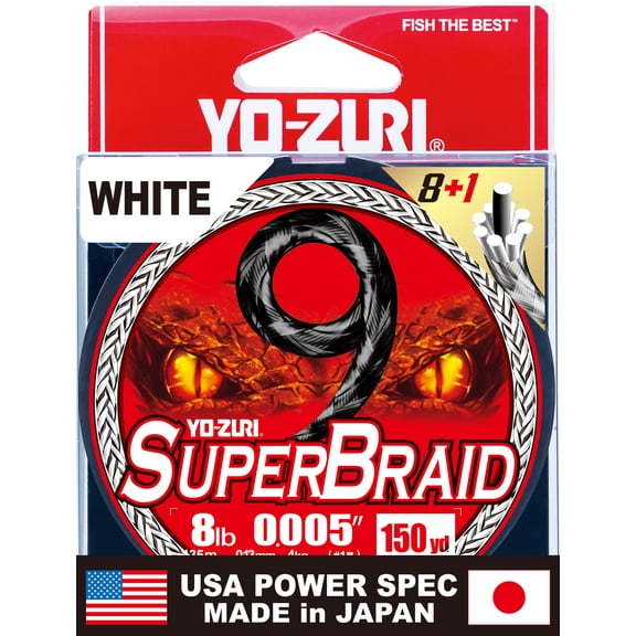 Yo-Zuri SuperBraid 9 White 150yd 8lb Braided Fishing Line
