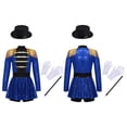 thumbnail image 2 of iiniim Girls Circus Ringmaster Jumpsuit Shiny Sequins Performance Leotard Dress Magician Outfits Blue 10, 2 of 7