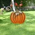 thumbnail image 2 of Metal Pumpkin Garden Stakes - Autumn Decorative Yard Signs - Indoor Outdoor  Flower Stake Fall Lawn Ornaments Pumpkin Decoration for Harvest Halloween (26"-A), 2 of 6