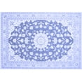 thumbnail image 1 of Ahgly Company Indoor Rectangle Medallion Blue Traditional Area Rugs, 5' x 7', 1 of 4